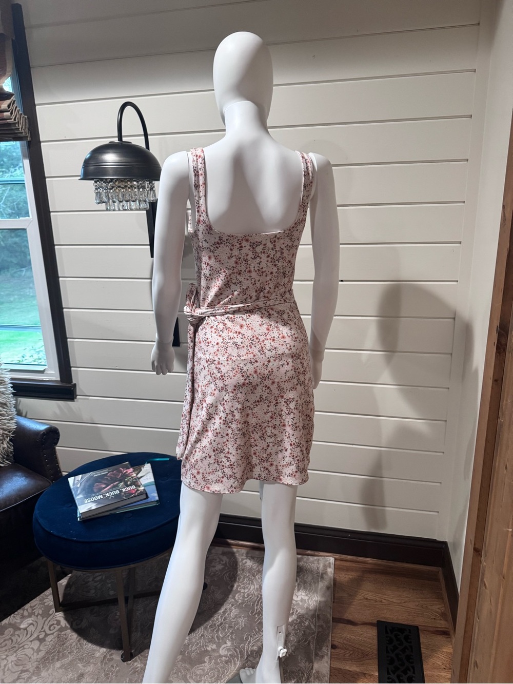 Wilfred Pink Floral Tie-Waist Mini Dress